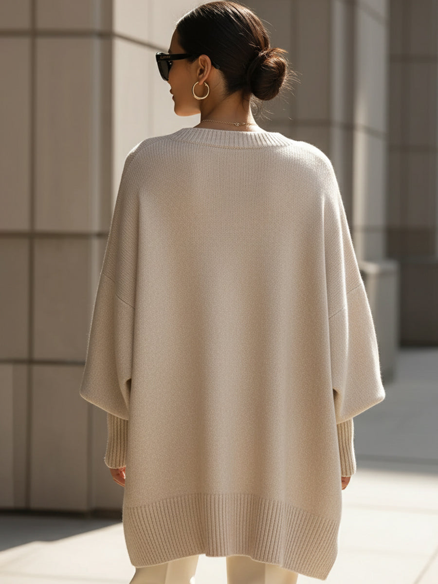 Clarisse | Pull Ample Drapé à Col Large