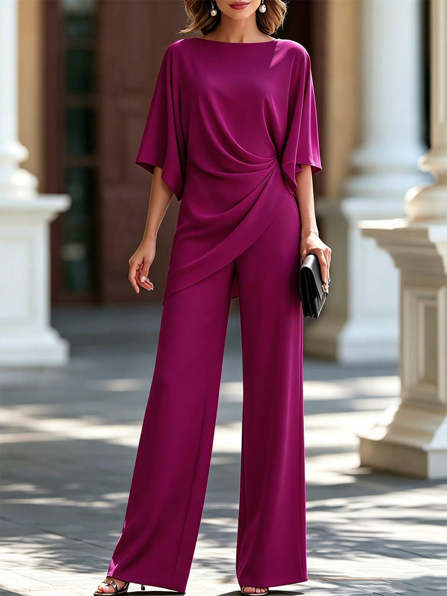 Ensemble pantalon à manches cape Mathilde