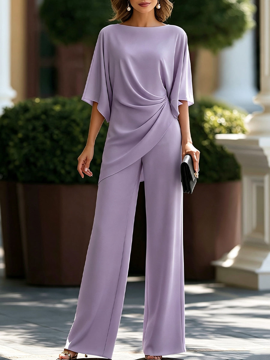 Ensemble pantalon à manches cape Mathilde