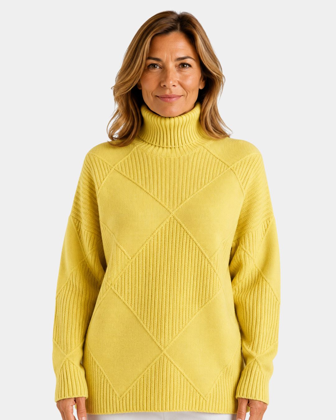 Élodie – pull à col montant – Rose