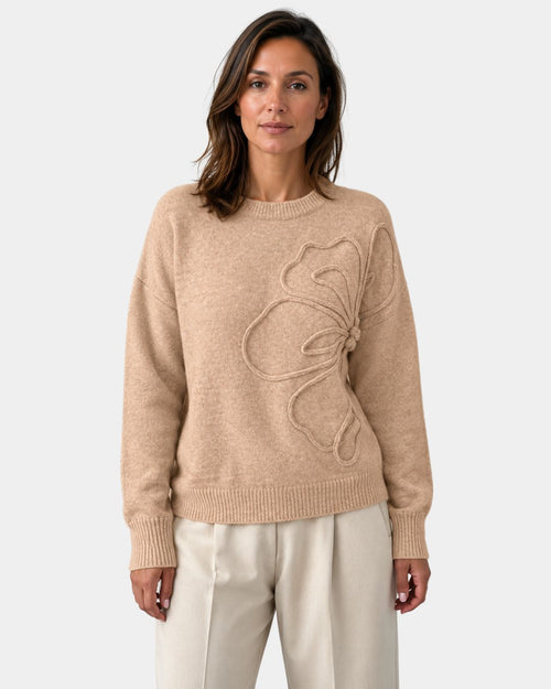 Alma | Pull à Fleurs Tricoté