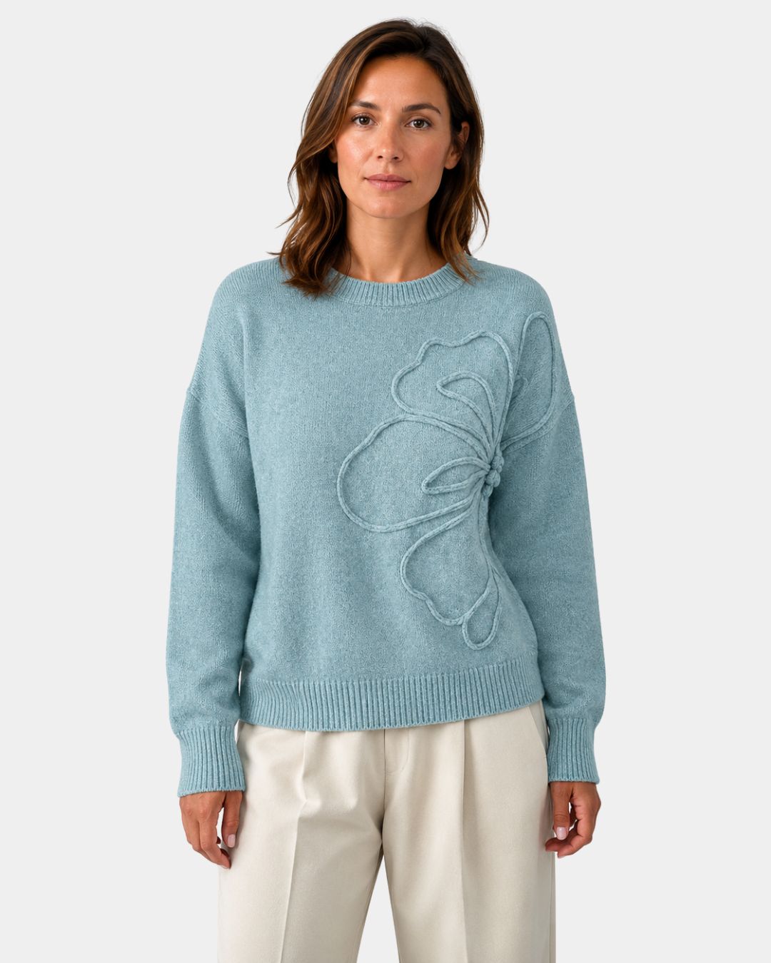 Alma | Pull à Fleurs Tricoté