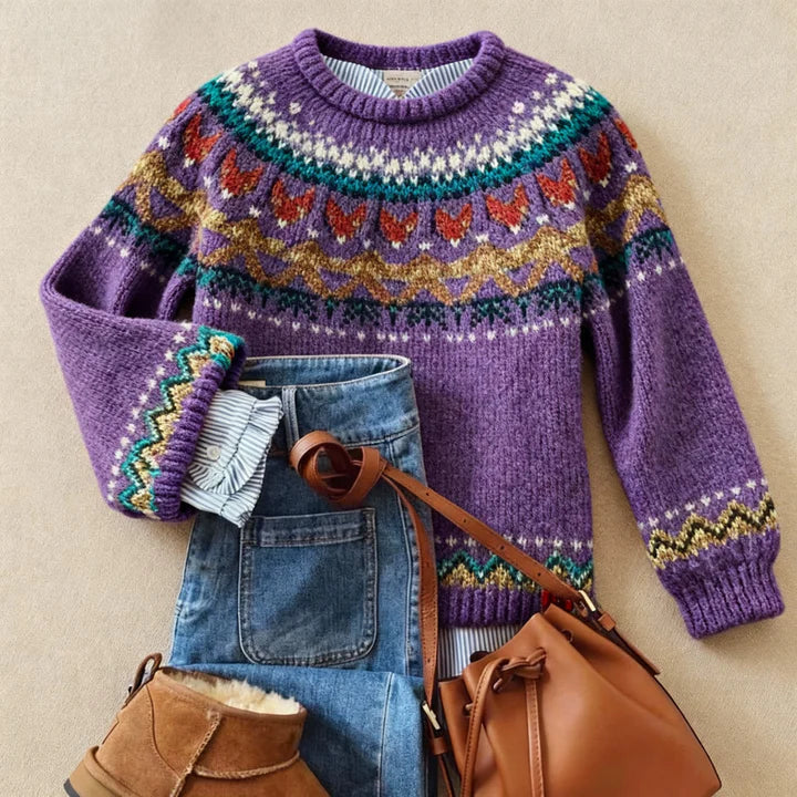 Pull norvégien violet Sylvie
