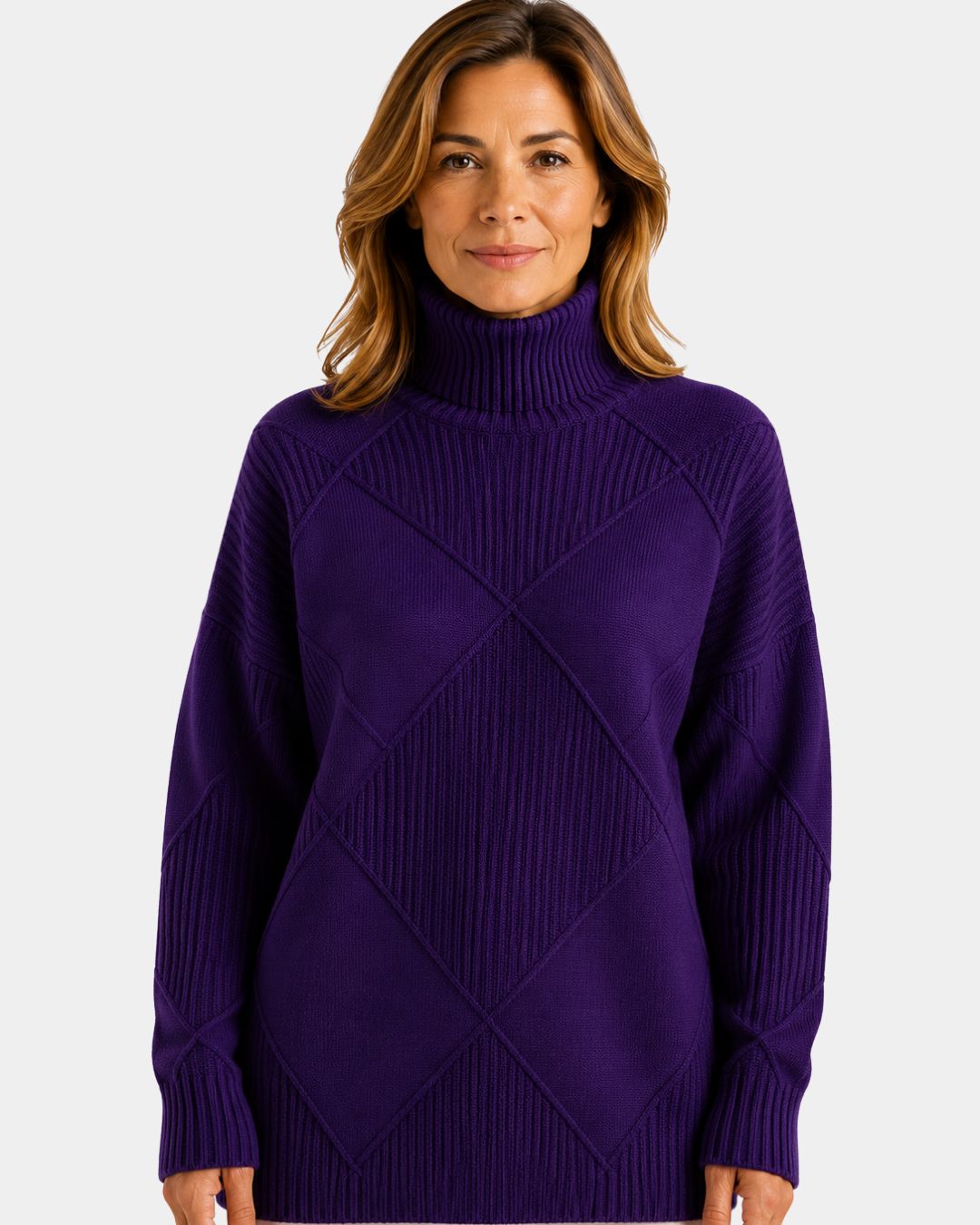 Élodie – pull à col montant – Violet