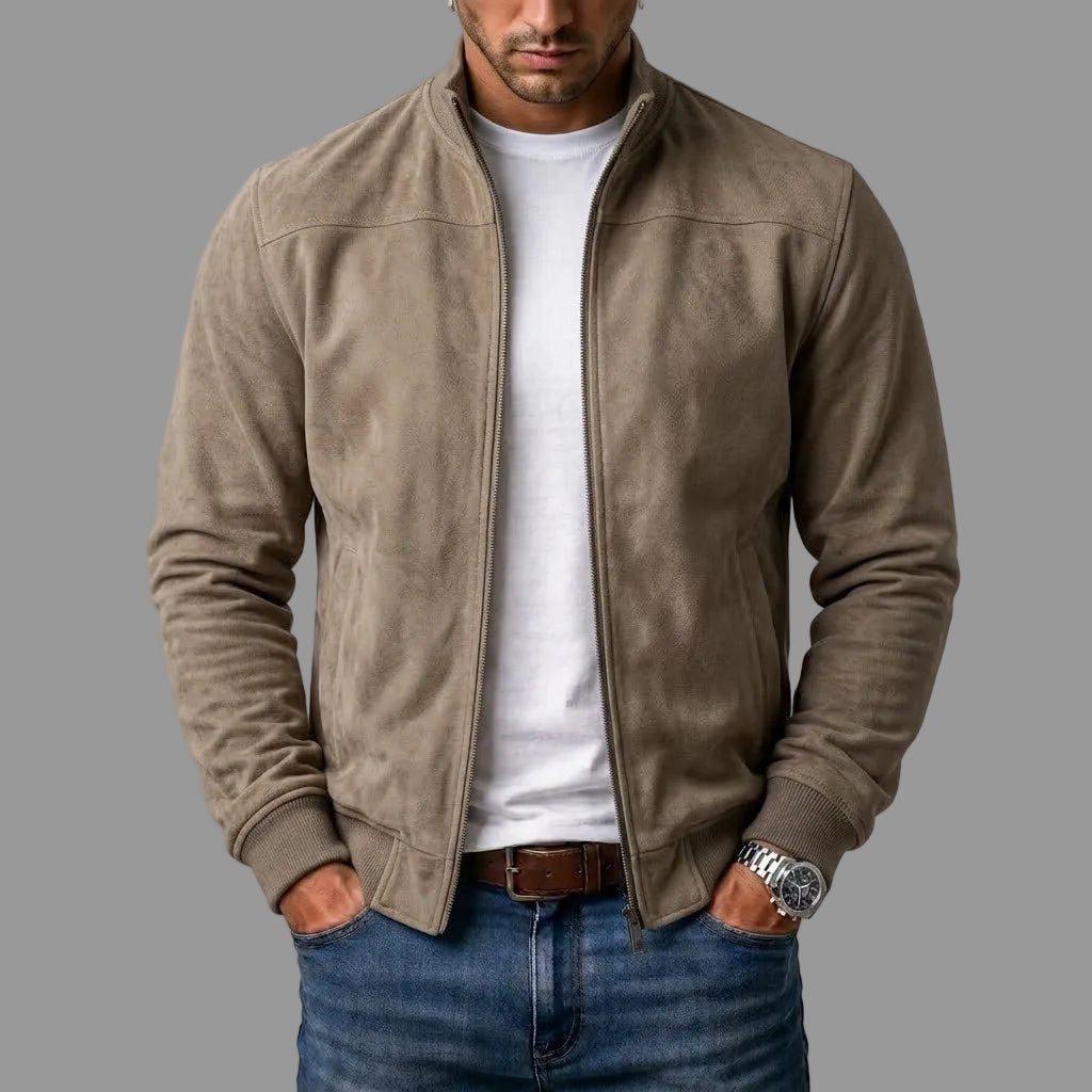 Corrado | Bomber effet daim col montant