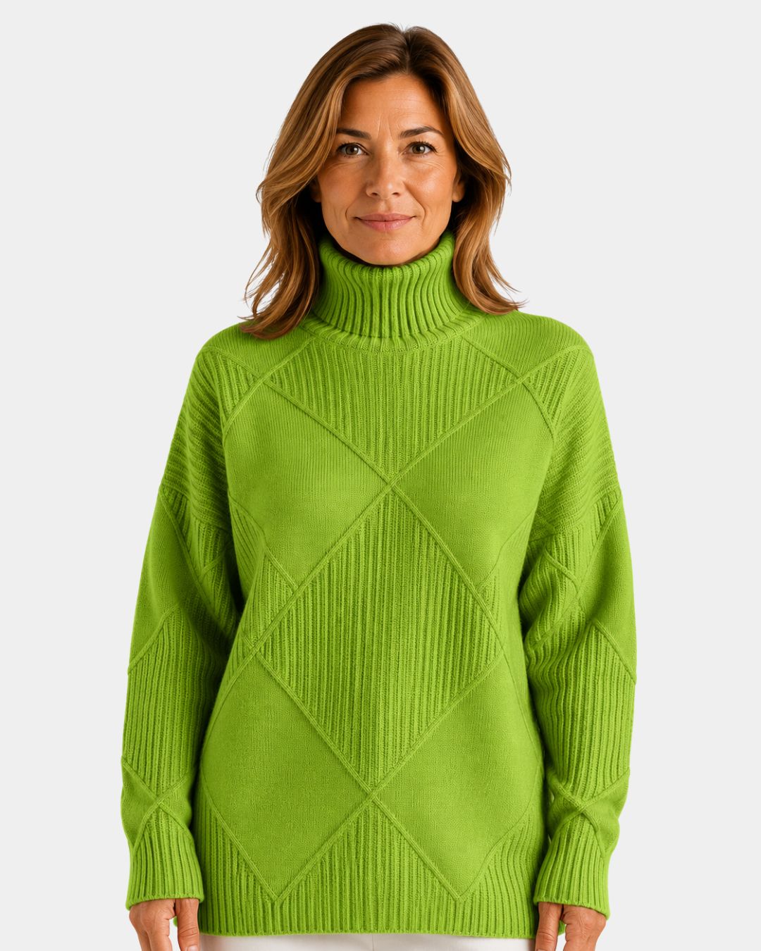 Élodie – pull à col montant – Rose