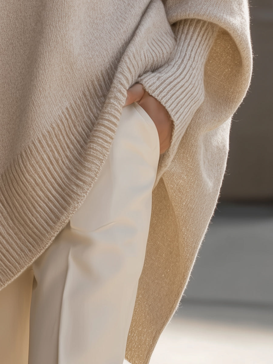 Clarisse | Pull Ample Drapé à Col Large