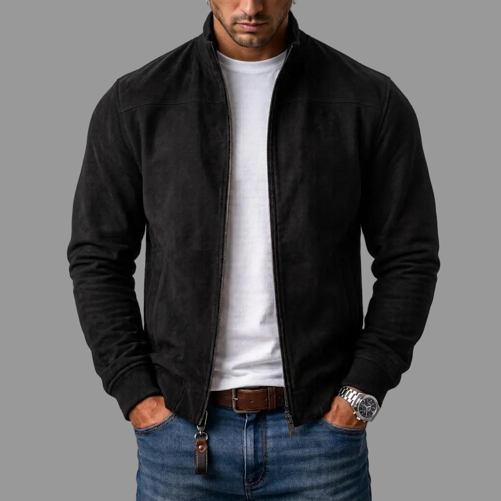 Corrado | Bomber effet daim col montant