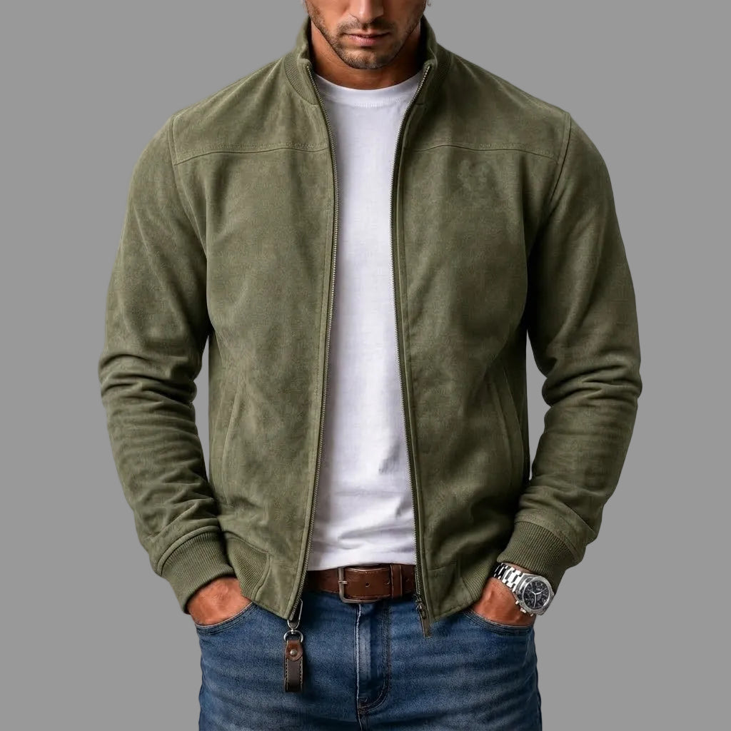 Corrado | Bomber effet daim col montant