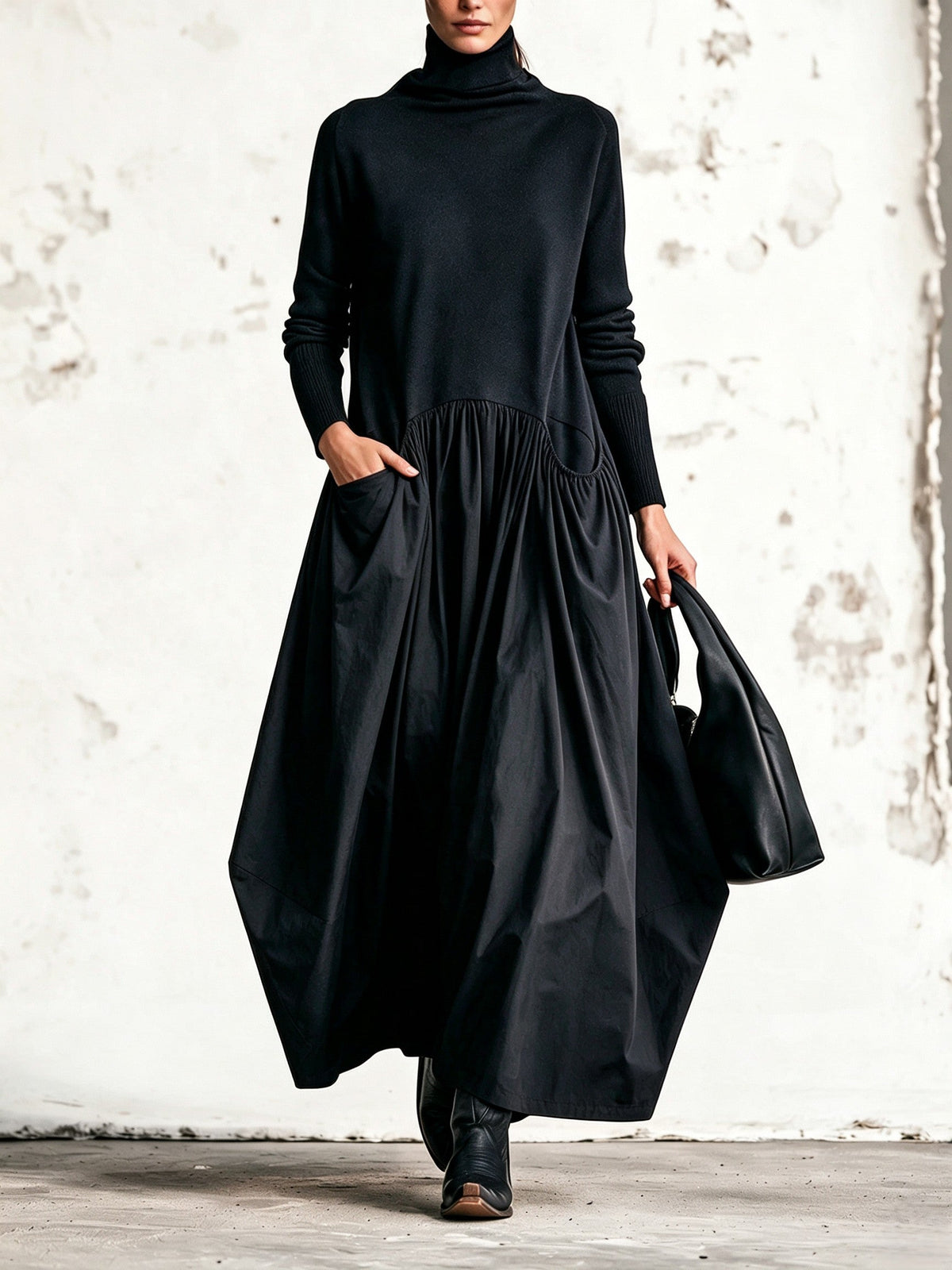 Robe longue col roulé Jeanne