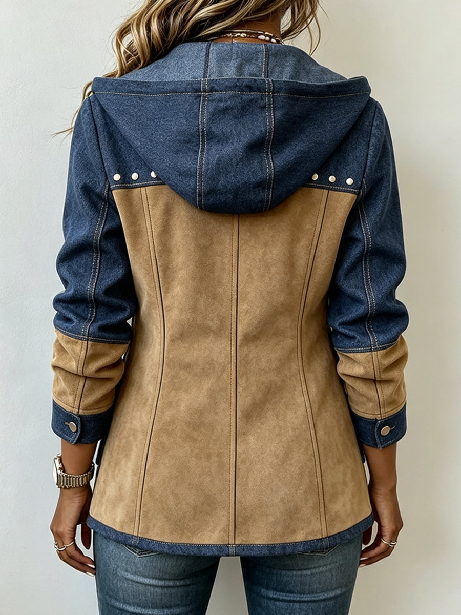 Camille™ | Veste à capuche style patchwork